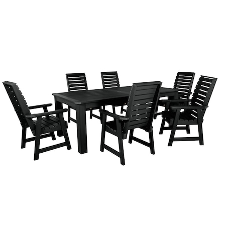 Highwood Usa Weatherly 7pc Rectangular Outdoor Patio Furniture Dining Set 84 x 42 AD-ST7WL1CO5AA-BKE